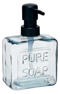 Dávkovač mydla Pure, transparentná/s čiernymi prvkami, 250 ml