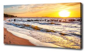 Foto obraz na plátne Západ slnka pláž oc-67409606