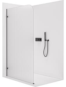 CERANO - Sprchová zástena Walk-in Orbis - Ľavá - 8 mm - čierna matná, mliečne sklo - 70x200 cm