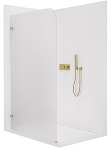 CERANO - Sprchová zástena Walk-in Orbis - Ľavá - 8 mm - zlatá kartáčovaná, mliečne sklo - 70x200 cm