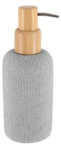 Dávkovač mydla Solena, sivá/s drevenými prvkami, 340 ml