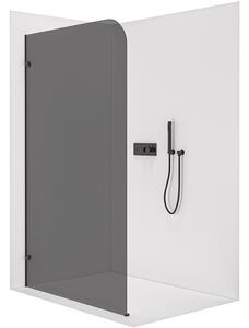 CERANO - Sprchová zástena Walk-in Orbis Ľ/P - 8 mm - čierna matná, grafitové sklo - 70x200 cm