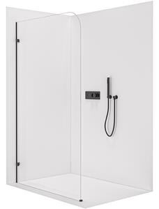 CERANO - Sprchová zástena Walk-in Orbis Ľ/P - 8 mm - čierna matná, transparentné sklo - 70x200 cm