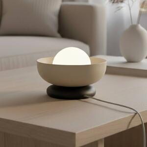 Stolová lampa Ozzy LN1, béžová, oceľ/sklo, výška 13 cm, G9, Krémová / jantárovo žltá, Obývacia izba / jedáleň, kov, Moderný