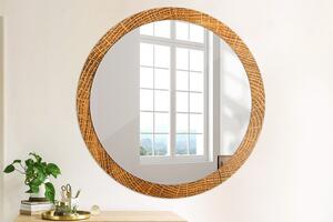 Okrúhle ozdobné zrkadlo Dubové drevo