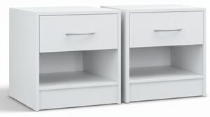 Set nočných stolíkov BIANCA, 2 ks, 41x39x28cm, biela Casaria