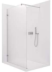 CERANO - Sprchová zástena Walk-in Orbis Round - Ľavá - 8 mm - guľatá vzpera - chróm, mliečne sklo - 110x200 cm