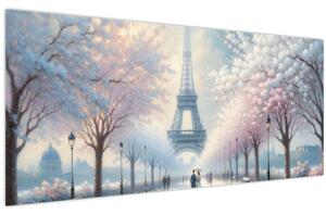 Obraz - Maľba z Paríža (120x50 cm)