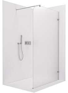 CERANO - Sprchová zástena Walk-in Orbis Round - Pravá - 8 mm - guľatá vzpera - chróm, mliečne sklo - 110x200 cm