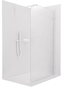 CERANO - Sprchová zástena Walk-in Orbis Round - Pravá - 8 mm - guľatá vzpera - biela matná, mliečne sklo - 160x200 cm