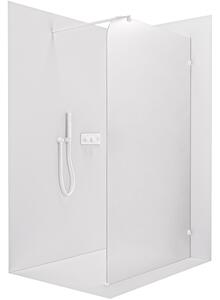 CERANO - Sprchová zástena Walk-in Orbis Round - Pravá - 8 mm - guľatá vzpera - biela matná, mliečne sklo - 110x200 cm
