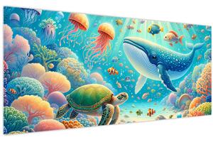 Obraz - Svet pod hladinou (120x50 cm)