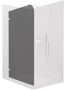 CERANO - Sprchová zástena Walk-in Orbis Round Ľ/P - 8 mm - guľatá vzpera - biela matná, grafitové sklo - 110x200 cm
