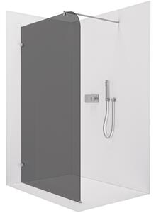 CERANO - Sprchová zástena Walk-in Orbis Round Ľ/P - 8 mm - okrúhla vzpera - chróm, grafitové sklo - 120x200 cm