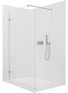 CERANO - Sprchová zástena Walk-in Orbis Round Ľ/P - 8 mm - guľatá vzpera - chróm, transparentné sklo - 130x200 cm