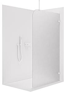CERANO - Sprchová zástena Walk-in Orbis Top Round - Pravá - 8 mm - guľatá vzpera - biela matná, mliečne sklo - 110x200 cm