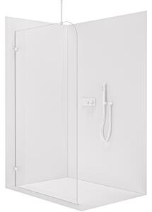CERANO - Sprchová zástena Walk-in Orbis Top Round Ľ/P - 8 mm - guľatá vzpera - biela matná, transparentné sklo - 110x200 cm