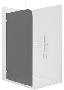 CERANO - Sprchová zástena Walk-in Orbis Top Round Ľ/P - 8 mm - guľatá vzpera - biela matná, grafitové sklo - 110x200 cm