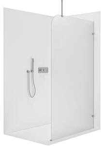 CERANO - Sprchová zástena Walk-in Orbis Top Round - Pravá - 8 mm - guľatá vzpera - chróm, mliečne sklo - 110x200 cm