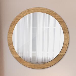 Okrúhle ozdobné zrkadlo Textúra dreva