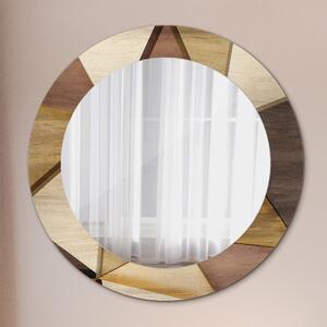 Okrúhle ozdobné zrkadlo Geometrické 3d drevo