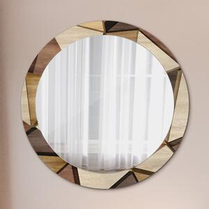 Okrúhle ozdobné zrkadlo Geometrické 3d drevo