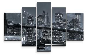 Sablio Obraz - 5-dílný Nočný New York 2 - 125x90 cm