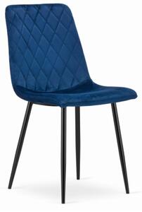 Zamatová jedálenská stolička OTTAWA modrá