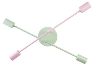 Prisadený luster CAMBRIDGE 4xE27/15W/230V zelený/ružový