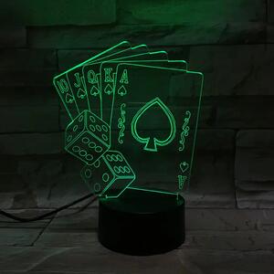 3Dmix 3D-MTV084 - Motív pre 3D LED nočnú lampu - Poker (Karty a kocky)