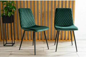 Signal Jedálenská stolička IRYS VELVET čierna konštrukcia/zelená BLUVEL 78