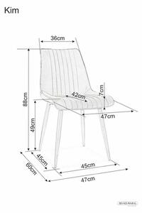 Signal Jedálenská stolička KIM VELVET čierna konštrukcia / GREEN BLUVEL 78