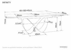 Signal Jedálenský stôl INFINITY CERAMIC BIELY JANTAR BIANCO/BROWN 160(240)X95