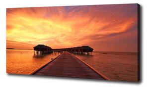 Foto obraz na plátne Maledivy bungalovy oc-80965646