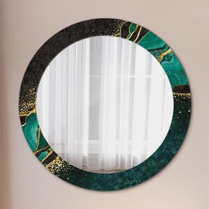 Okrúhle ozdobné zrkadlo Mramorový zelený
