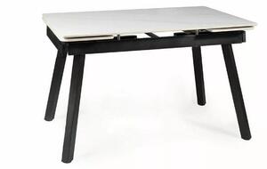 Signal JOHN jedálenský stôl BIELA/čierny rám 120(180)X85