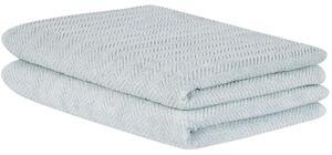 Sada 2 uterákov mätová froté bavlna 100 x 150 cm vzor chevron osuška klasický moderný štýl kúpeľňa