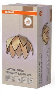 Osram - Závesný luster na lanku DECOR RATTAN 1xE27/15W/230V pr. 67 cm béžová/čierna