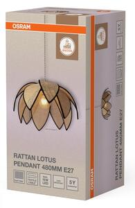 Osram - Závesný luster na lanku DECOR RATTAN 1xE27/15W/230V pr. 48 cm béžová/čierna