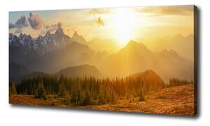 Foto obraz canvas Západ slnka hory oc-84116149