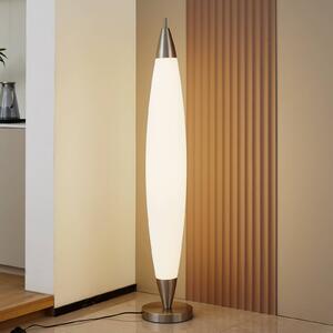 Stojacia lampa Lucande LED Tarell, biela/niklová, 146 cm, stmievateľná