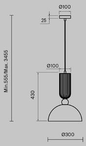 Závesná lampa Maytoni Antic, biela/zlatá, Ø 30 cm, sklo, E27, Biela / opálová, Obývacia izba / jedáleň, Sklo, Závesné svietidlo