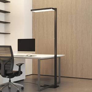 Stojacia lampa Arcchio LED Timon, 54 W, čierna, výška 195 cm, Čierna, Pracovňa / Kancelária, Hliník, Moderný, Stolová lampa