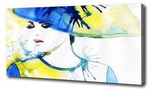 Moderný fotoobraz canvas na ráme Žena s klobúkom