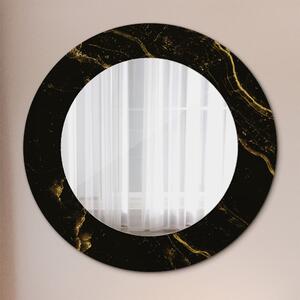 Zrkadlomat.sk Čierny mramor Čierny mramor Okrúhle dekoračné zrkadlo na stenu lsdo-00272