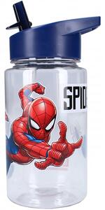 Plastová fľaša na pitie Spiderman so slamkou a uškom - 450 ml