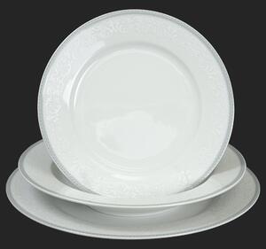 JANA ornament šedý lem - sada porcelánových tanierov pre 6 os