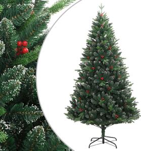 Umelý výklopný vianočný stromček s červenými plodmi 150 cm