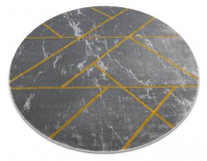 Dywany Łuszczów Kusový koberec Emerald geometric 1012 grey and gold kruh - 200x200 (priemer) kruh cm