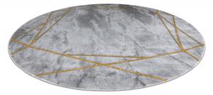 Dywany Łuszczów Kusový koberec Emerald 1022 grey and gold kruh - 200x200 (priemer) kruh cm
